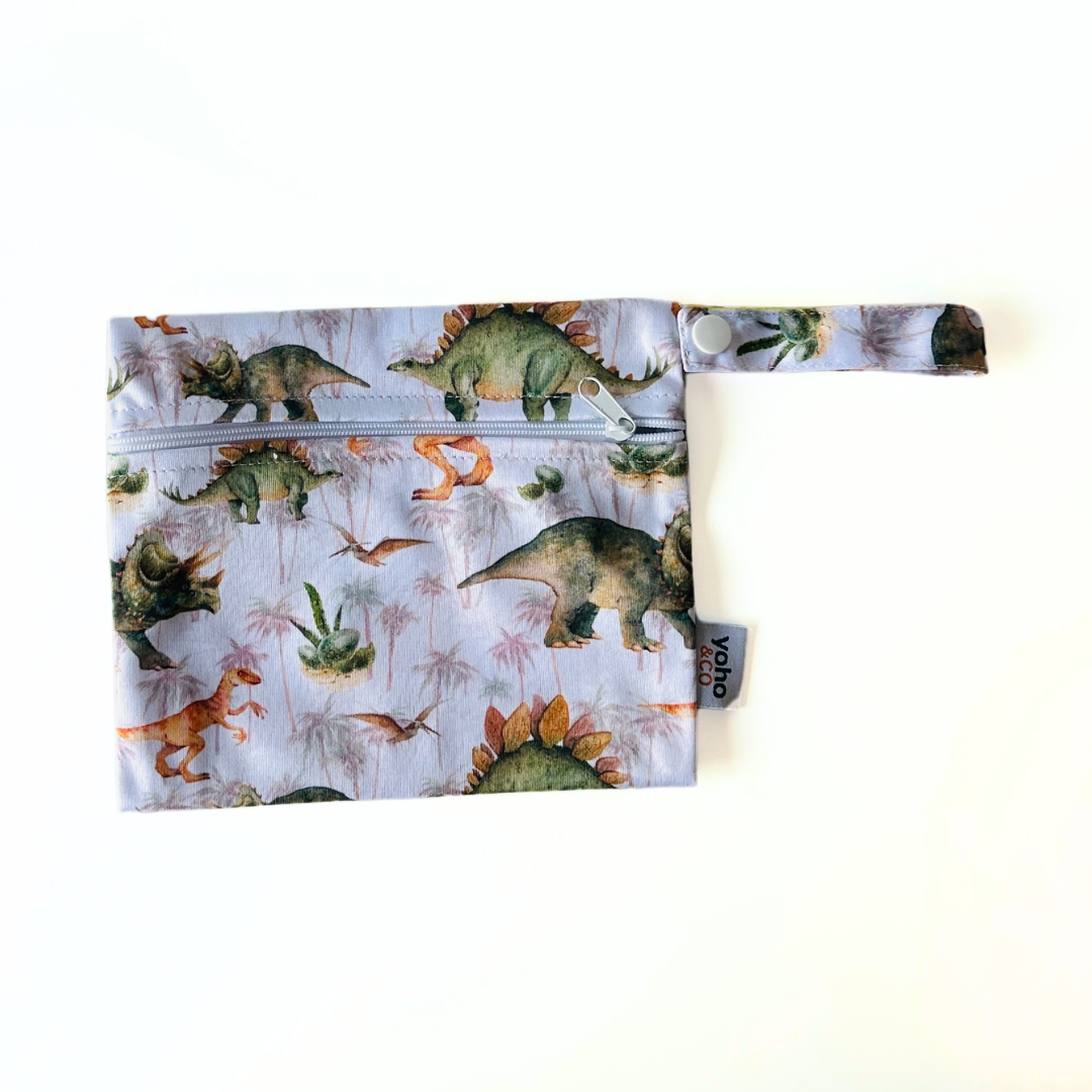 Yoho Baby Cloth Nappy Wet Bag DinoRoars Size Options