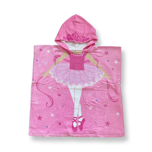Yoho Baby & co. Hooded Terry Beach Towel for children/toddlers ballerina