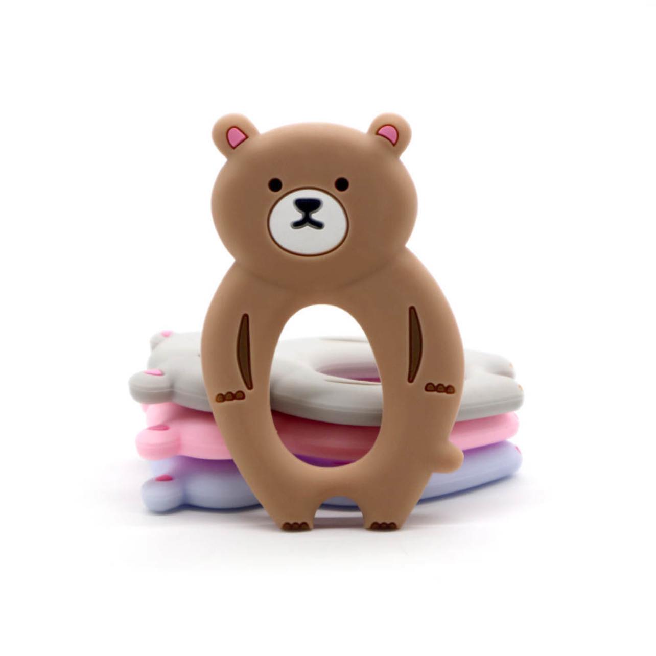 Introduce your baby to the Teddy Bear 👶 Silicone Teething Ring! This  super soft ❤️ silicone teething ring is perfect for relieving the discomfort of their 🦷 gums