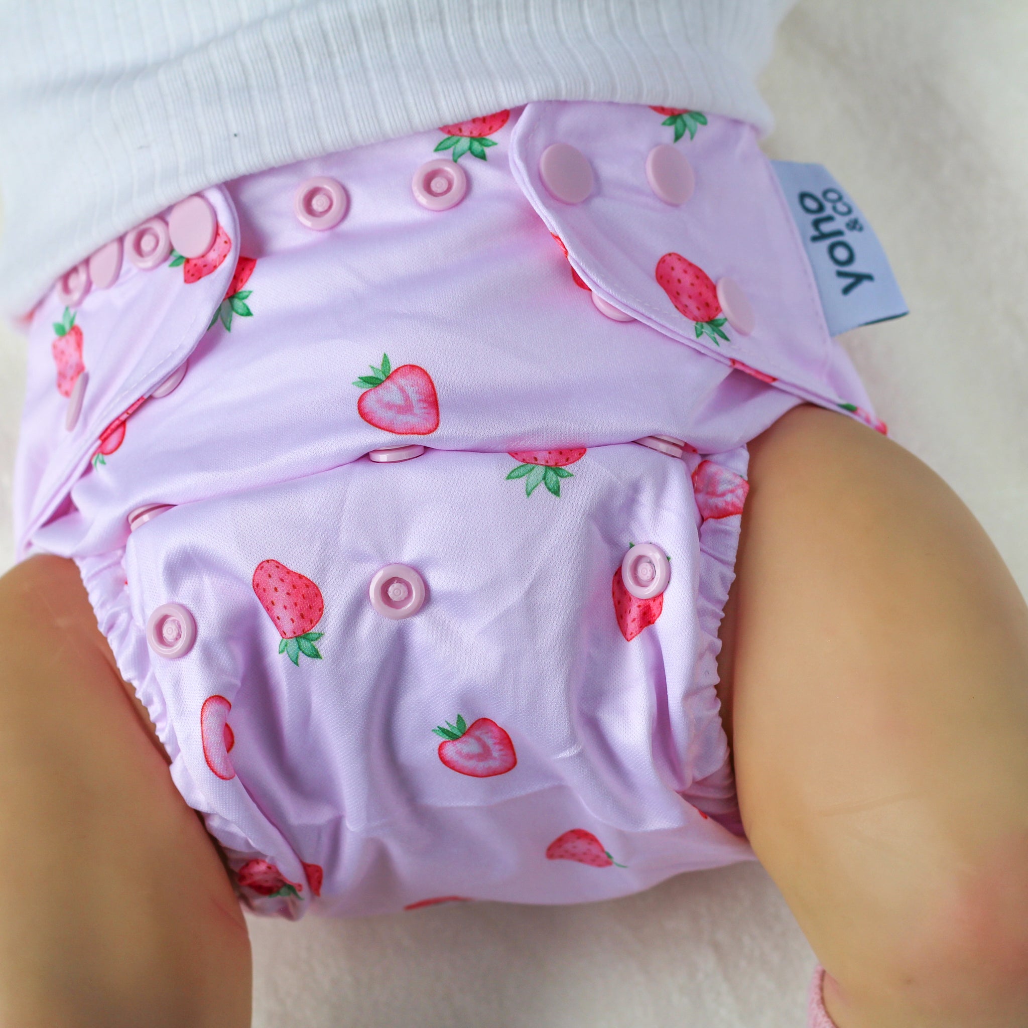 Strawberry Patch 🍓 Reusable Cloth Nappy + Bamboo Terry Insert