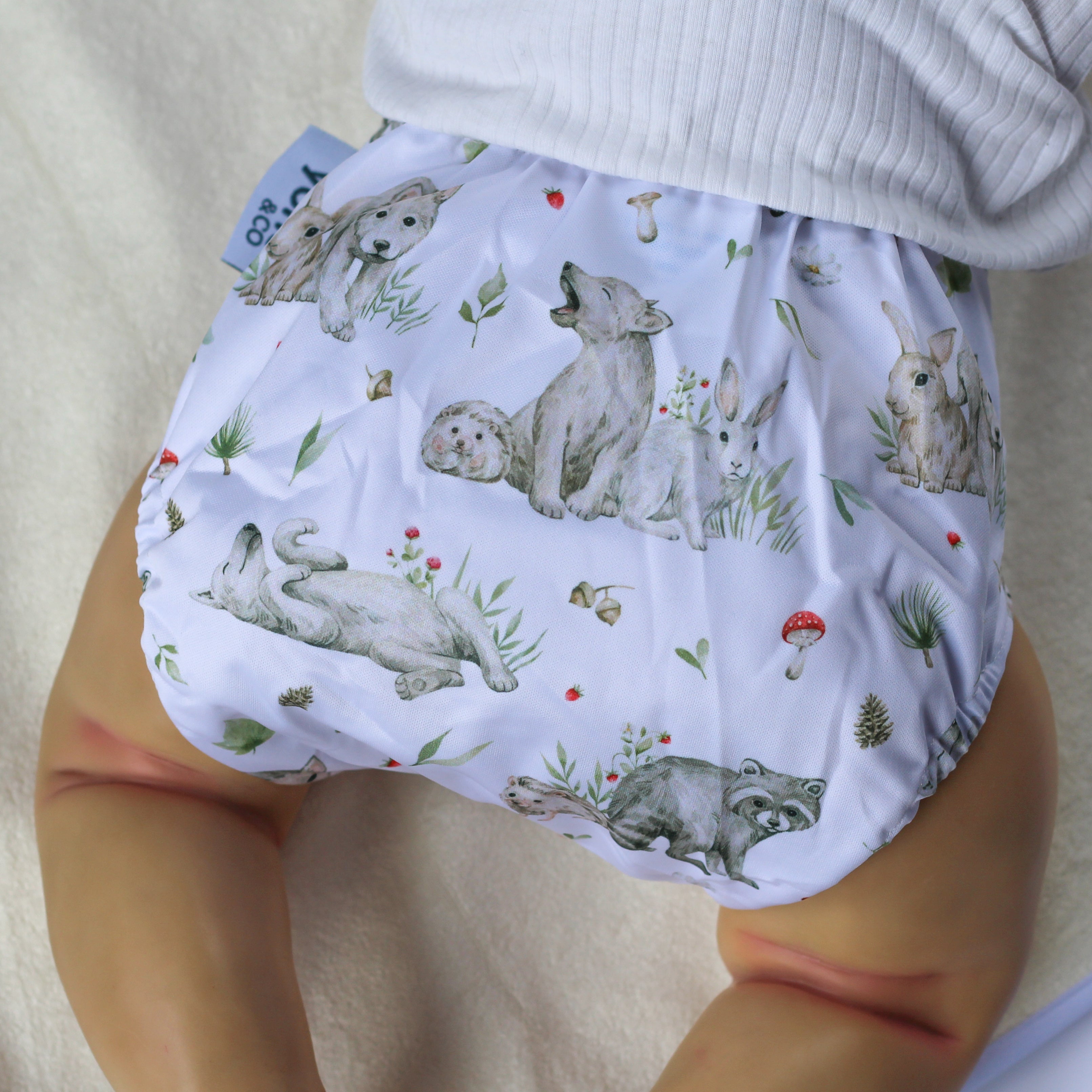 Woodland Wonders 🦝 Reusable Cloth Nappy + Bamboo Terry Insert