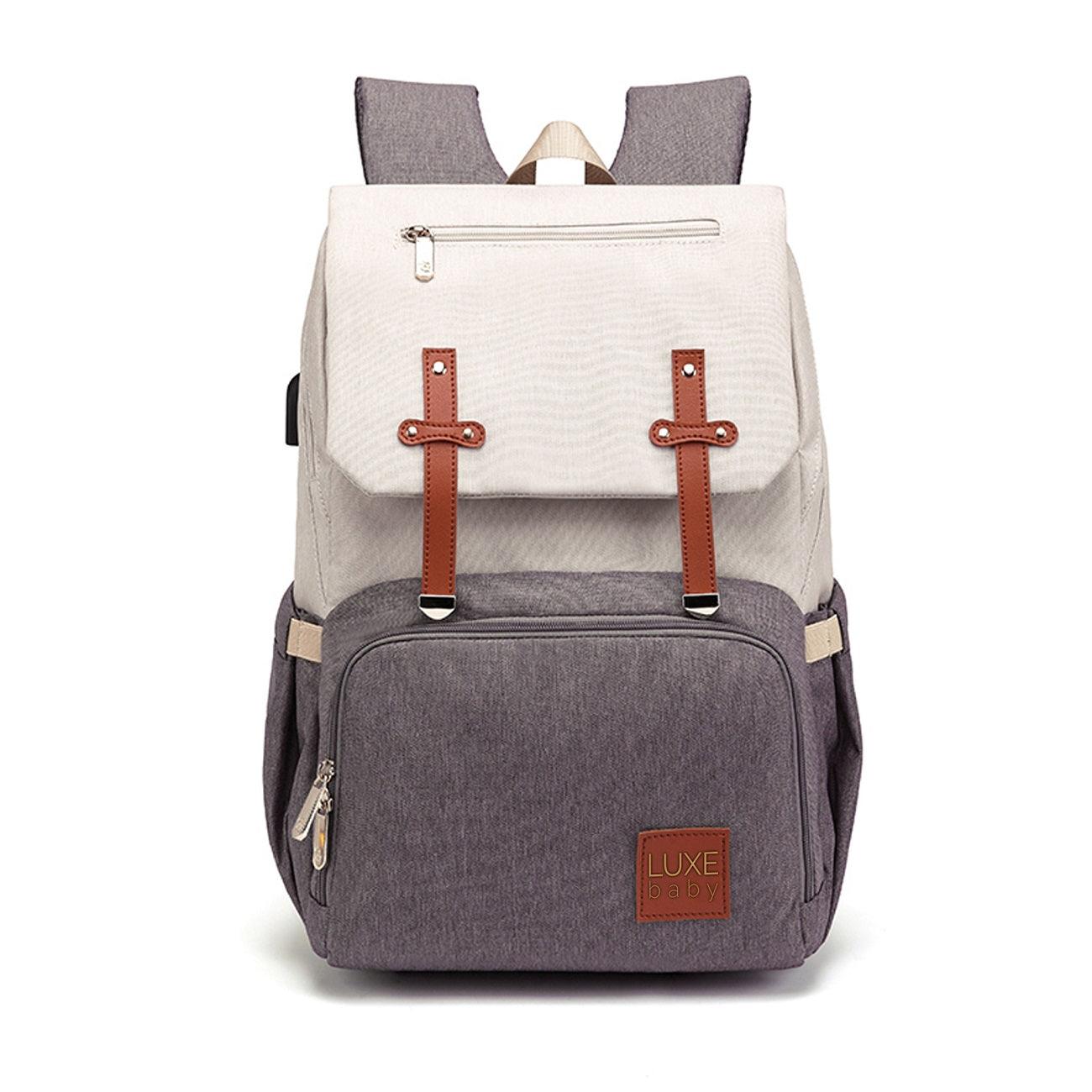 go on an adventure with the Luxe nappy backpack - perfect keeping babies clothing organised