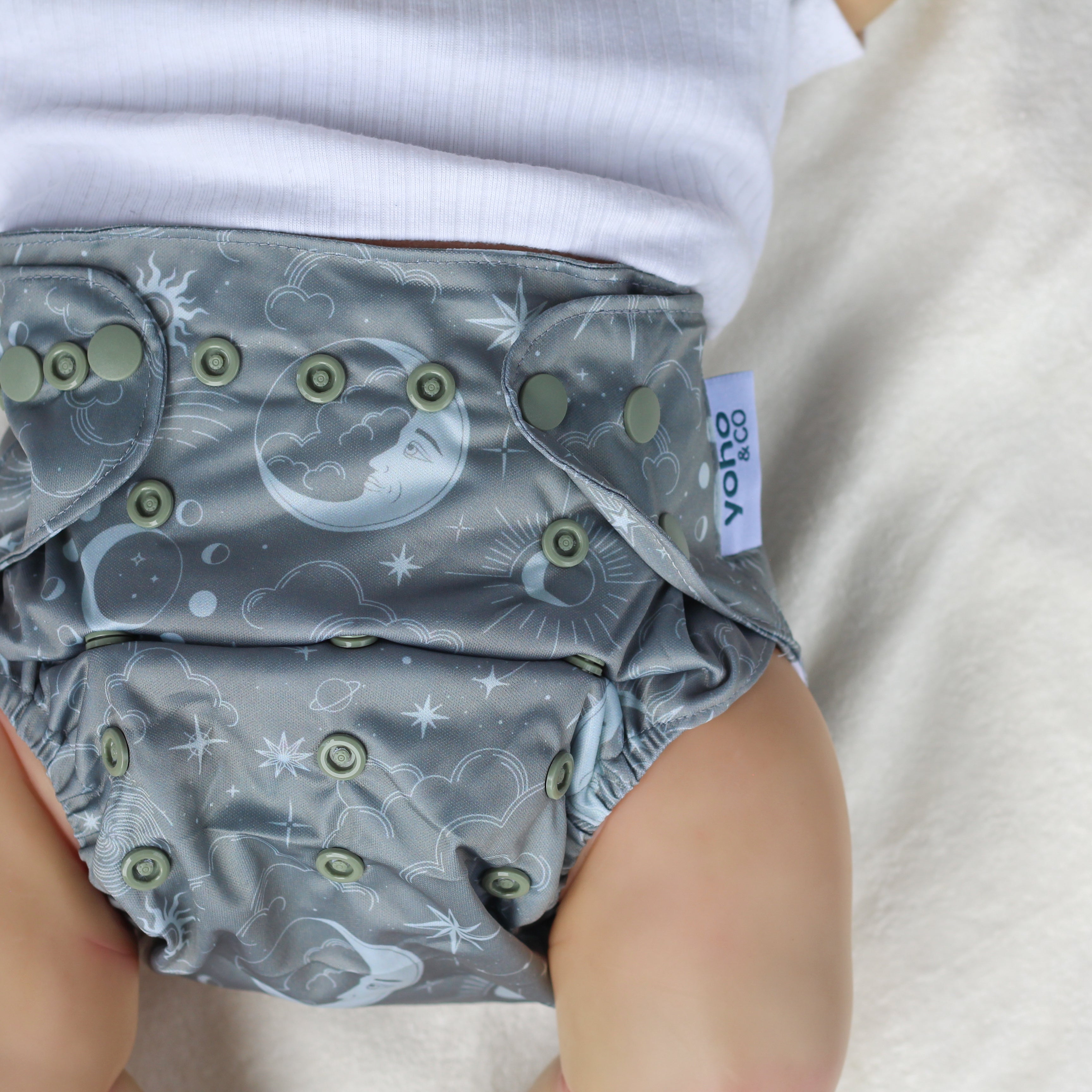 To the Moon (and Back) 🌘 Reusable Cloth Nappy + Bamboo Terry Insert