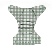 PRESALE: Basil Plaid 🌿 Reusable Cloth Nappy + Bamboo Terry Insert
