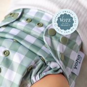 Basil Plaid 🌿 Reusable Cloth Nappy + Bamboo Terry Insert