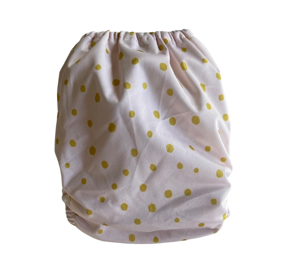 Yoho Baby & co. Reusable Classic Cotton Cloth Nappy Nappy NZ - Yellow Polka Dot