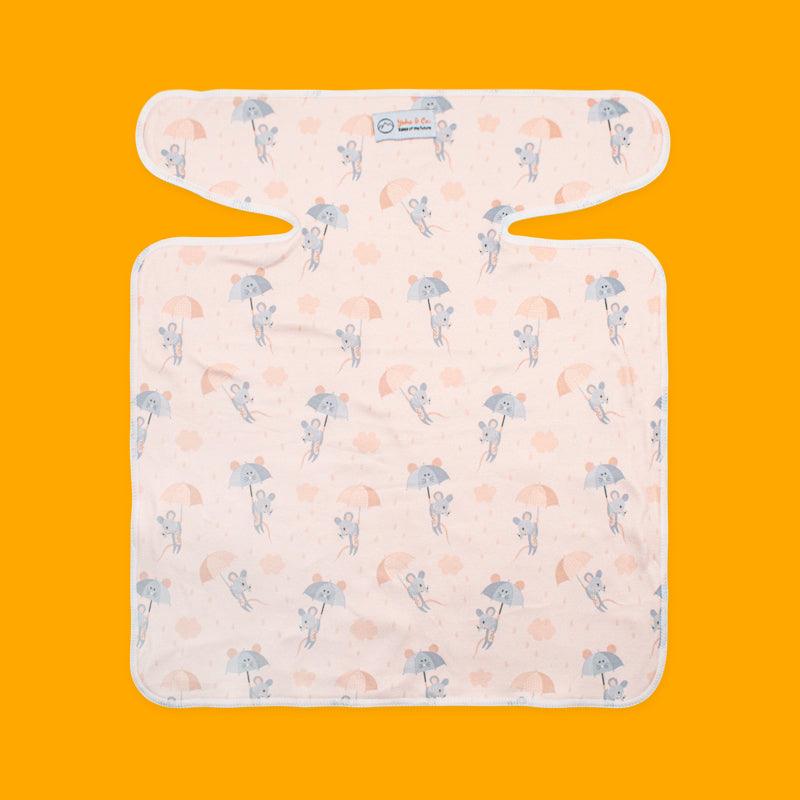 Yoho Baby & co. Reusable Super Absorbent PreFlat Cloth Nappy NZ - Brollying Mice Print