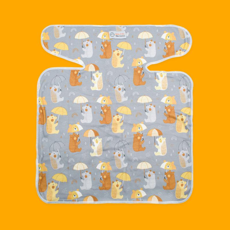 Yoho & co. Reusable Super Absorbent PreFlat Cloth Nappy NZ - Brolly N Bear Print