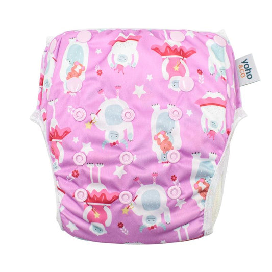 Yoho Baby & co. The best reusable cloth swim nappy NZ. Yo-Kiwi Tutu's & Teddies Designer Print