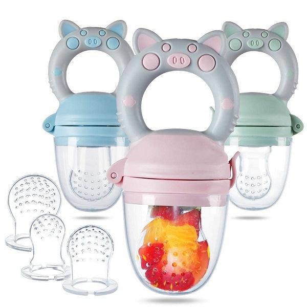 Yoho Baby & co. Fresh food feeder and teether for babies aged 6+ months. 3 cute colours - 5 star reviews
