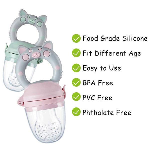 Yoho Baby & co. Fresh food feeder and teether for babies aged 6+ months. 3 cute colours - 5 star reviews