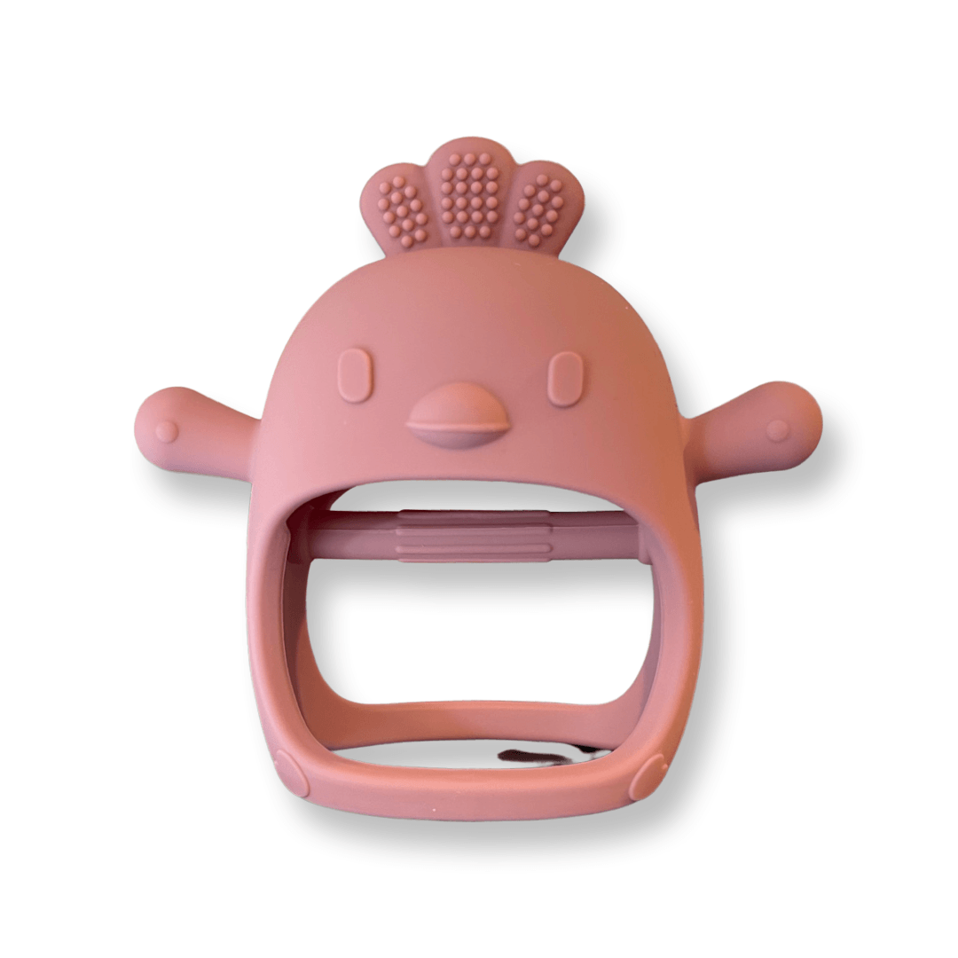 Yoho Baby & co. Super soft silicone chicken teether - 5 star review product. Dark Pink