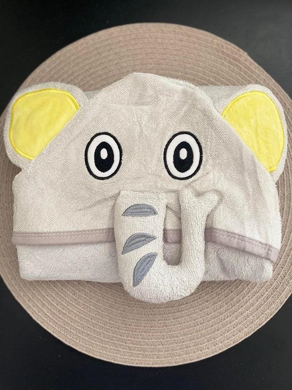 Luxuriously Soft Baby Hooded Towel | Bamboo Terry | Elephant - Yoho Baby & co.