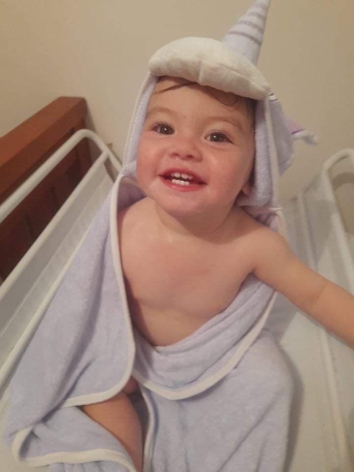 gorgeous unicorn hooded, luxuriously soft baby towel
