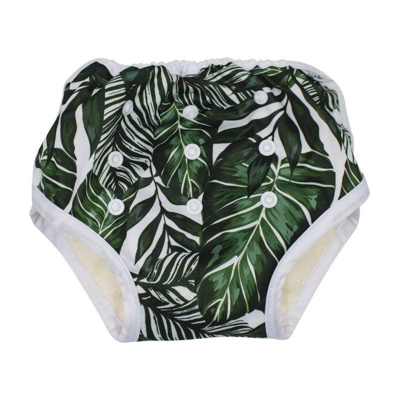 Yoho Baby & co. Thirsty reusable nappy potty & toilet training pants NZ. Palm Beach Print