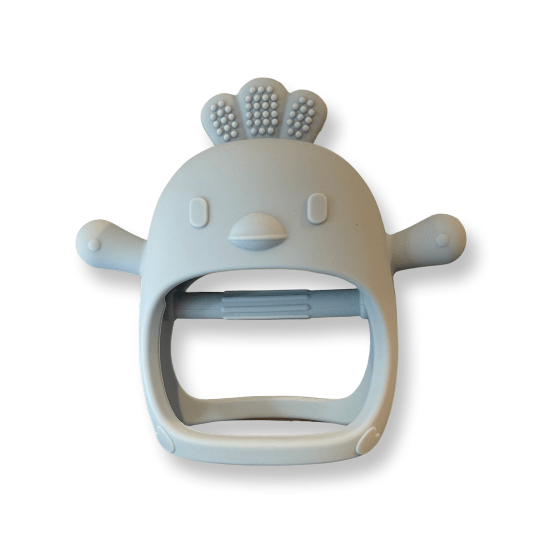 Yoho Baby & co. Super soft silicone chicken teether - 5 star review product. Dusty Blue