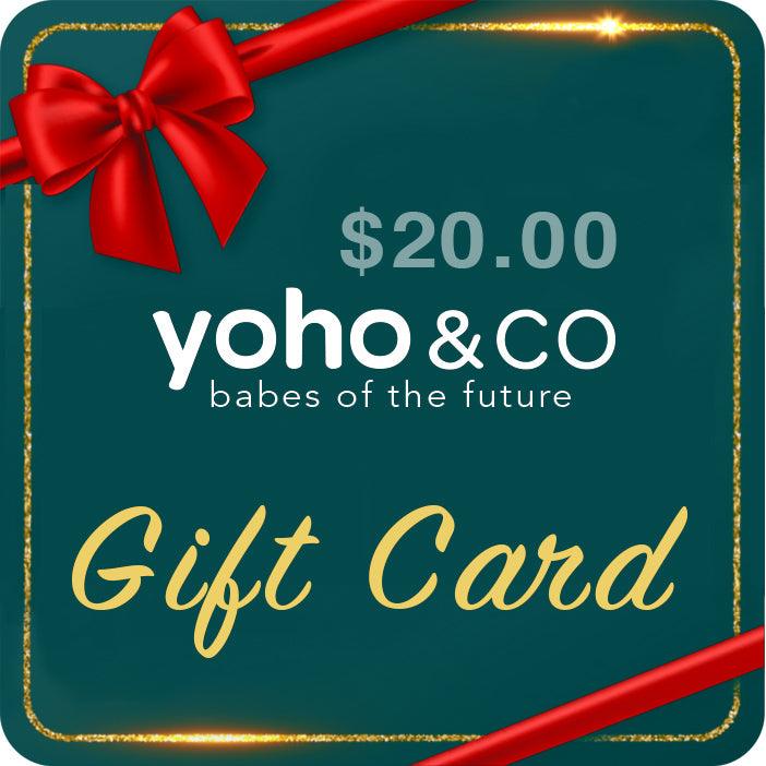 Yoho Baby & co. Gift card the perfect present for Mothers Day
