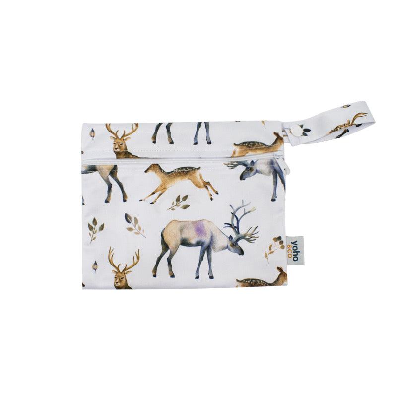 Yoho Baby & co. NZ Wet bags in 4 convenient sizes, for babies daycare, swim nappy, cloth nappies, snacks, breast pads and so much more! Oh Deer!