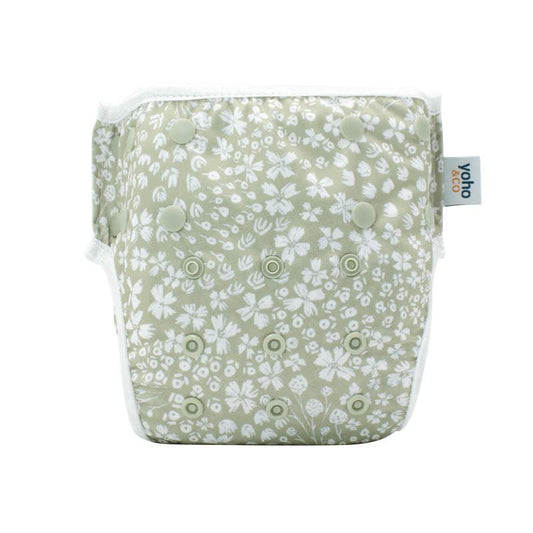 Yoho Baby & co. The best reusable cloth swim nappy NZ. Lilly Meadow Print