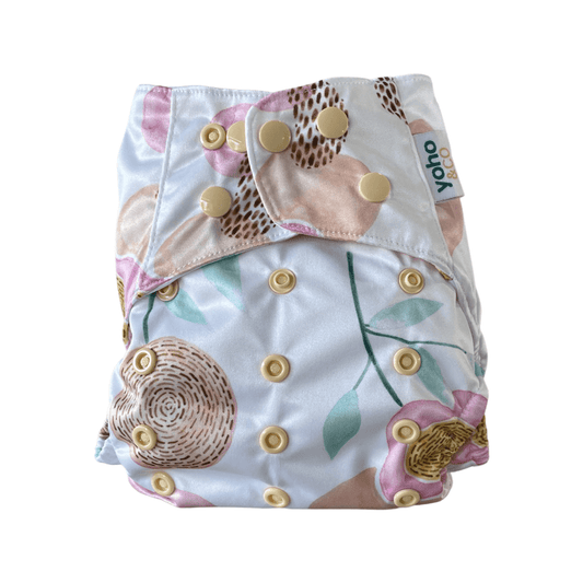 Yoho Baby & co. Super Soft Reusable Luxe Luxury Cloth Nappy NZ - Moira Designer Print