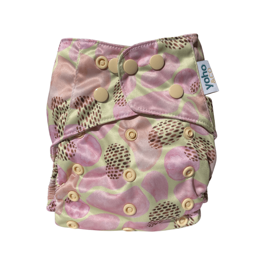 Yoho Baby & co. Super Soft Reusable Luxe Luxury Cloth Nappy NZ - Alexis Designer Print