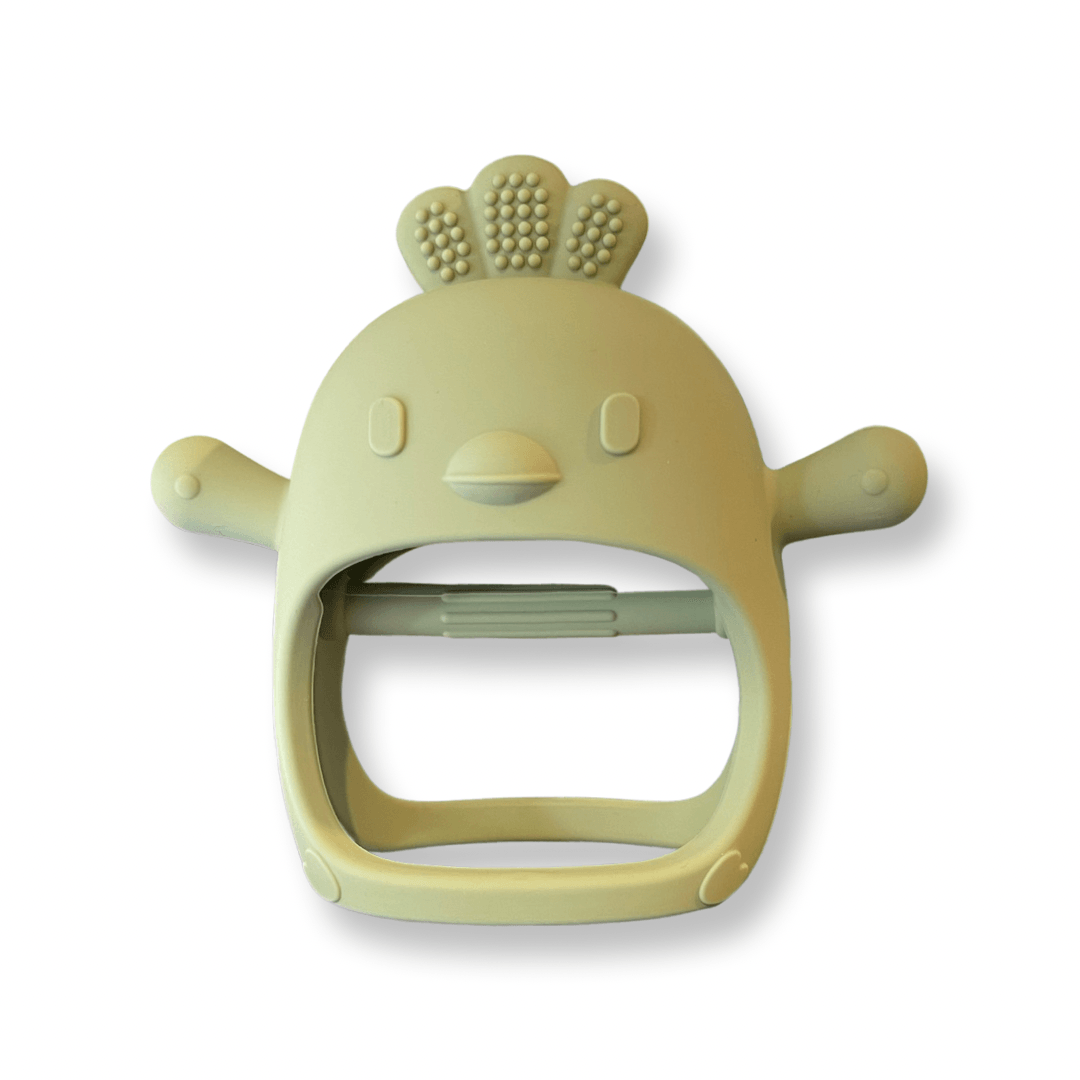 Yoho Baby & co. Super soft silicone chicken teether - 5 star review product. Olive