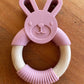 Yoho Baby & co. Silicone Teething Ring - cute rabbit, dusty pink