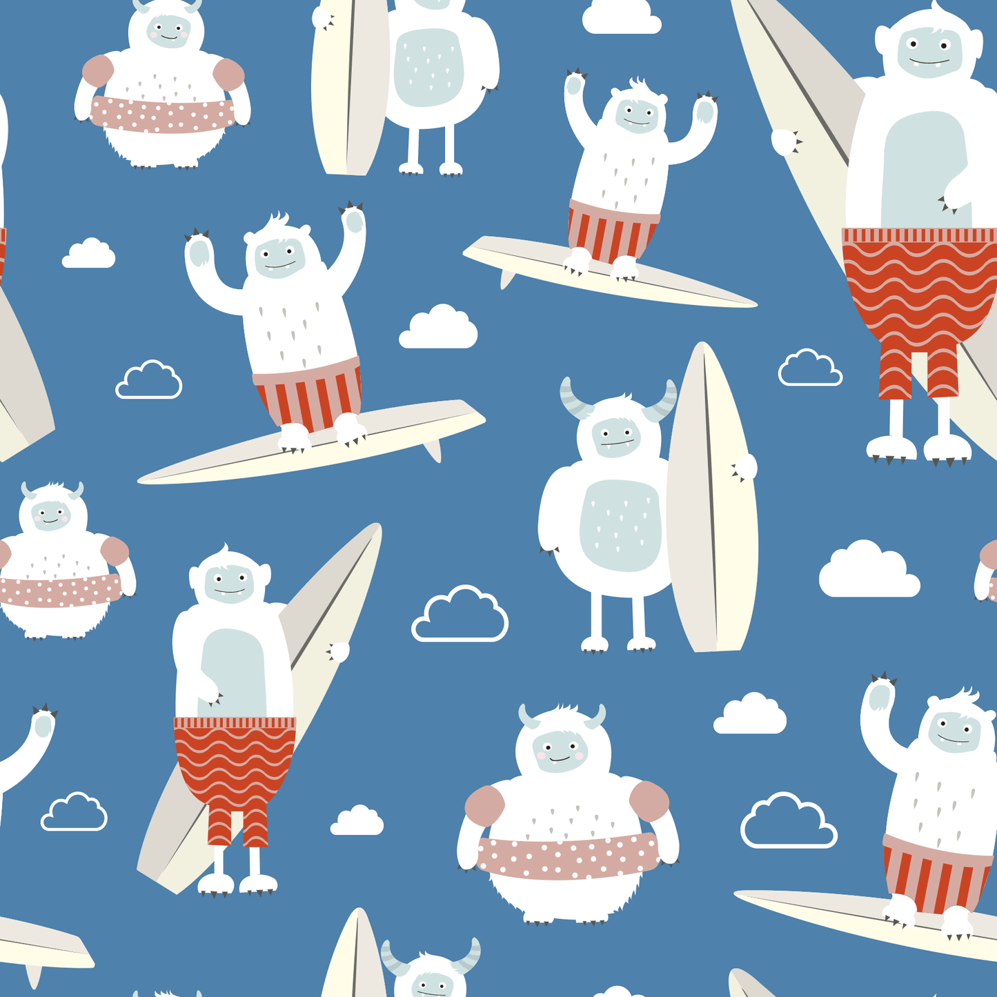 Yoho Baby & co. The best reusable cloth swim nappy NZ. Yo-Kiwi Surfer Yeti. Designer Print